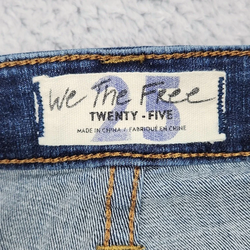 We The Free Jeans Womens 25 Medium Wash High Rise Flare Bell Bottom Button Fly - Picture 2 of 16